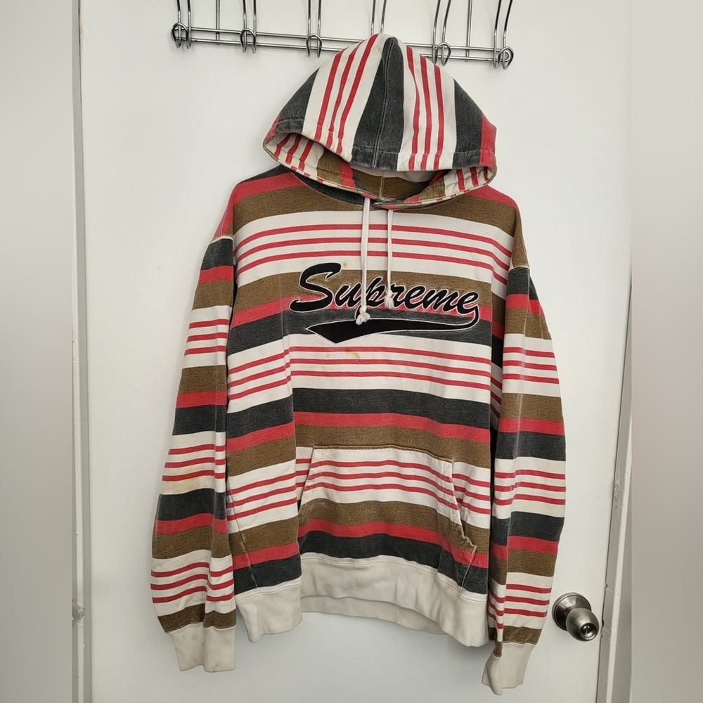 Supreme Multicolor Striped Hoodie